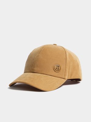 Men's Markham 6 Panel Suede Tan Peak Cap