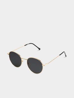 Men's Markham Round Gold Sunglasses