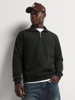 Men's Markham Half Zip Forest Green Sweatshirt