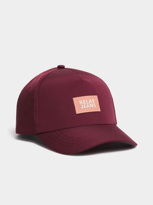 Men's Markham 6 Panel with Rubber Badge Burgundy/Stone Cap