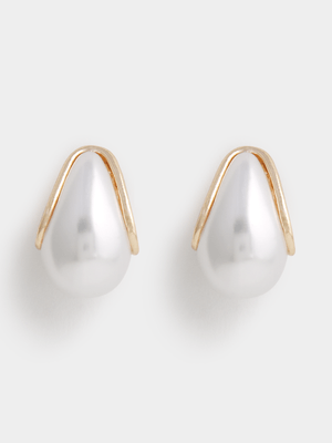 Mini Pearl 3D Droplet Earrings