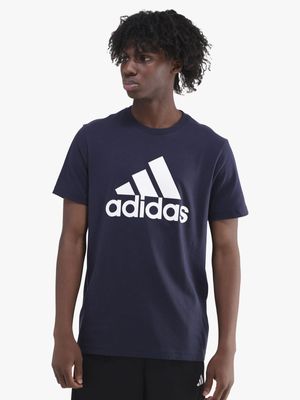 Mens adidas Big Logo SJ Navy/White Tee