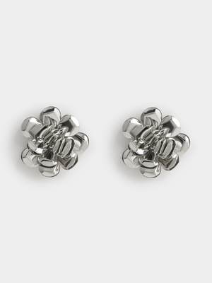 Metal 3D Flower Stud