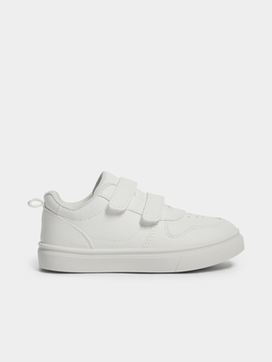 Jet Younger Boys White Velcro Court Sneakers