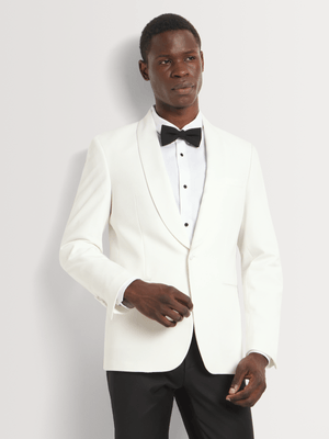 Men's Markham Slim Tuxedo Shawl White Suit Jacket