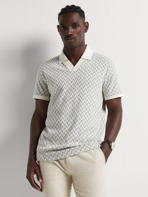 Men's Markham Textured Design Ecru/Grey Golfer