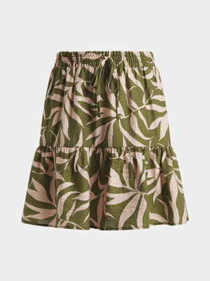 Jet Teen Girls Fatigue/Stone Palm Leaf Skirt