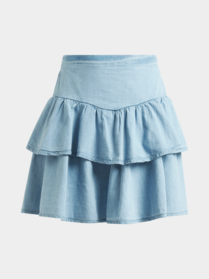 Jet Older Girls Denim Tiered Skirt