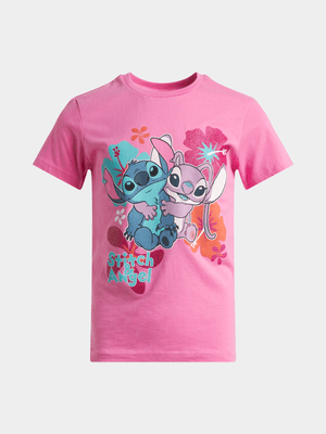 Jet Older Girls Pink Stitch & Angel T-Shirt