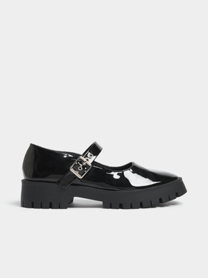 Jet Older Girls Black Mary Jane Shoes