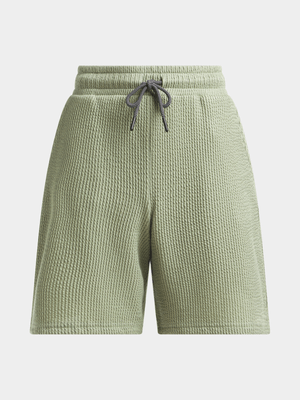 Jet Teen Boys Olive Textured Shorts