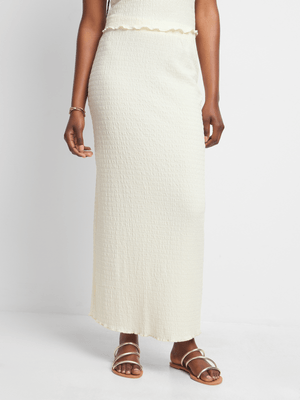 Jet Women's Cream Bubble Knit Skirt