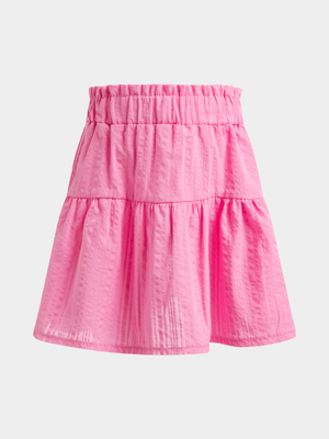 Jet Younger Girls Pink Bubble Tiered Skirt