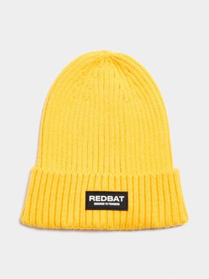 Redbat Unisex Ribbed Yellow Beanie