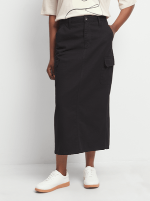 Jet Women's Black Utility Midaxi Skirt