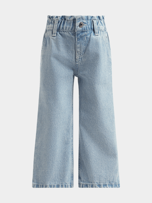 Older Girl's Mid Wash Wide Leg Jeans