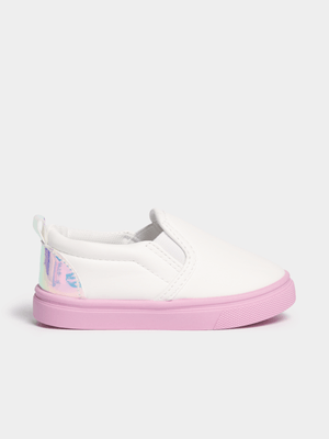 Jet Toddler Girls White/Pink Slip On Sneakers