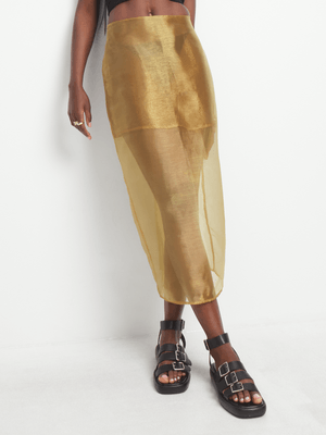 Women's Bronze Midi Skirt