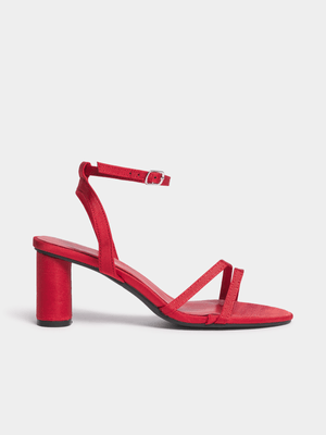 Jet Women's Red Textured Block Heels