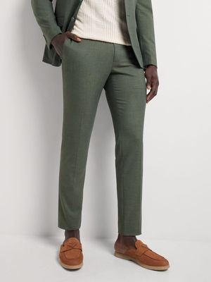 Men's Markham Skinny Linen Green Suit Trouser