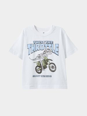 Cotton On Kids White Boy Jonny Short Sleeve Graphic Print T-shirt