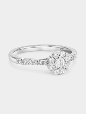 White Gold 0.5ct Lab Grown Diamond Flower Cluster Ring