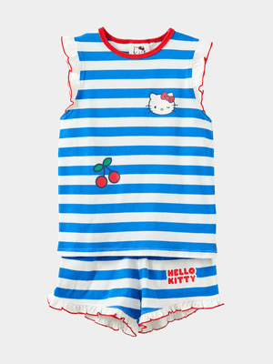 Cotton On Kids Blue Stacey Flutter Short Sleeve Pyjama Set