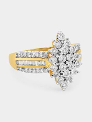 Yellow Gold 0.4ct Lab Grown Diamond Marquise Cluster Ring