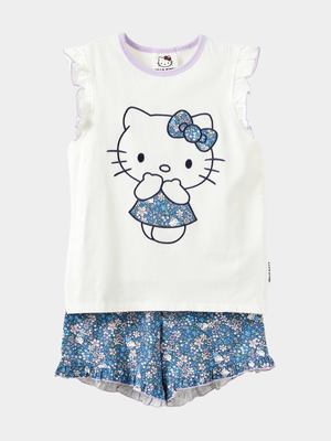 Cotton On Kids Blue Stacey Flutter Short Sleeve Pyjama Set