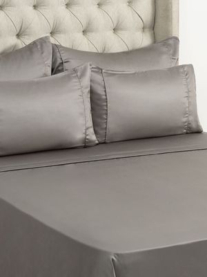 Grace Silkiest Tencel 300 Thread Count Sateen Flat Sheet Slate