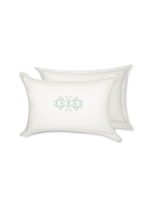 grace l'ocean green embroidery emperor pillowcase pair