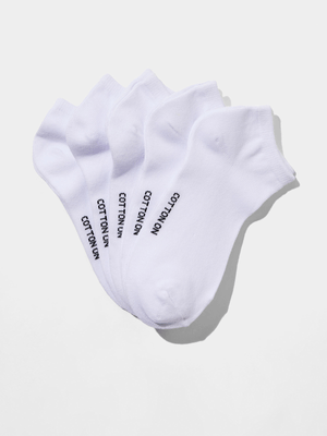 Women's Cotton On White 5Pk Ankle Socks