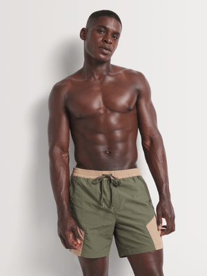 Men's Relay Jeans Colourblock Green Volley Shorts