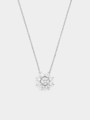 Cheté Sterling Silver Cubic Zirconia Flower Cluster Pendant