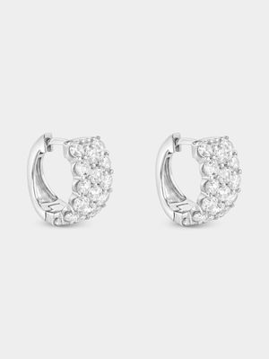 Cheté Sterling Silver Cubic Zirconia Wide Hoop Earrings