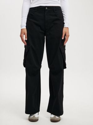 Women's Cotton On Black Cody Baggy Cargo Pants