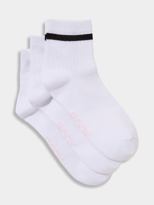 Women's Cotton On White Body Mid Crew Socks 3 Pack