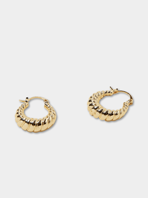 Women's Cotton On Gold Mid Hoop Earring