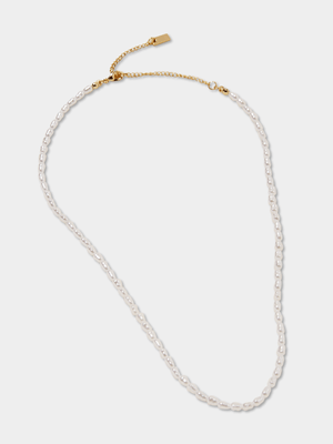 Women's Cotton On White Beaded Necklace