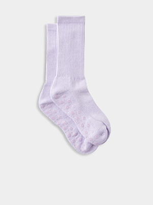 Women's Cotton On Purple Performance Studio Crew Socks