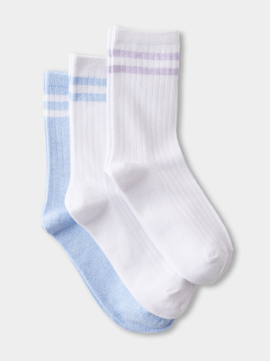 Women's Cotton On Blue Body Crew Socks 3 Pack