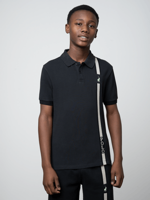 Boys Polo Black Preston Active Golfer