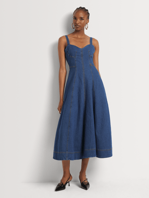 Luella Denim Fit & Flare Dress