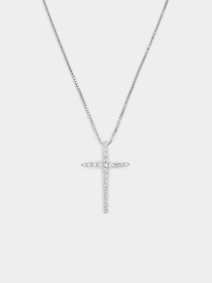 White Gold 0.26ct Lab Grown Diamond Cross Pendant