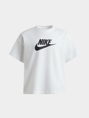 Nike Girls Youth Sportswear Futura White T-Shirt