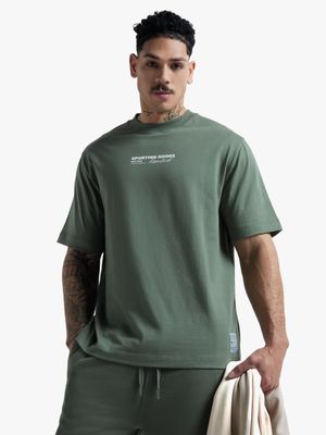 Mens TS Relaxed Rubber Badge Sage Tee