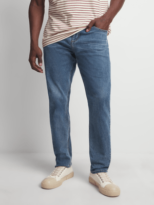 Men's Mid Wash Straight Leg Jeans