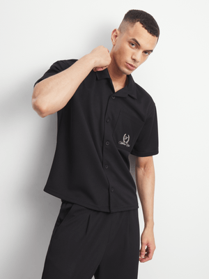 Men's Black Co-Ord Boxy Shirt