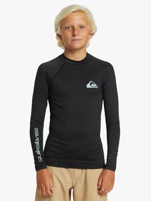 Boy's Quiksilver Black Everyday Solid UPF50 Rashvest