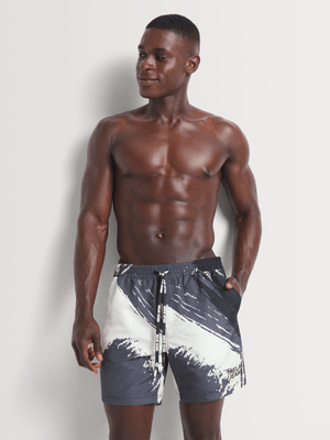 Men's Relay Jeans Brushstroke Black Swim Short